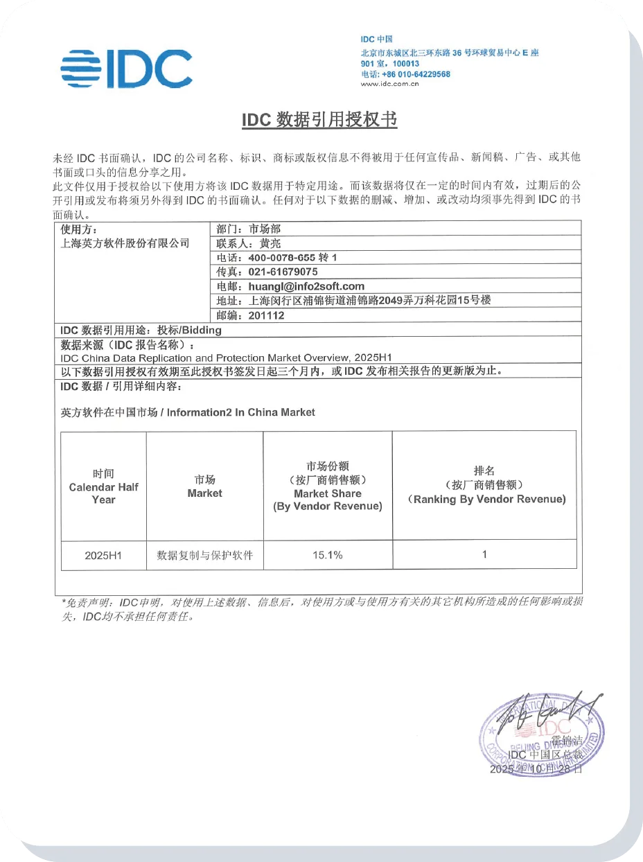 IDC 数据引用授权书